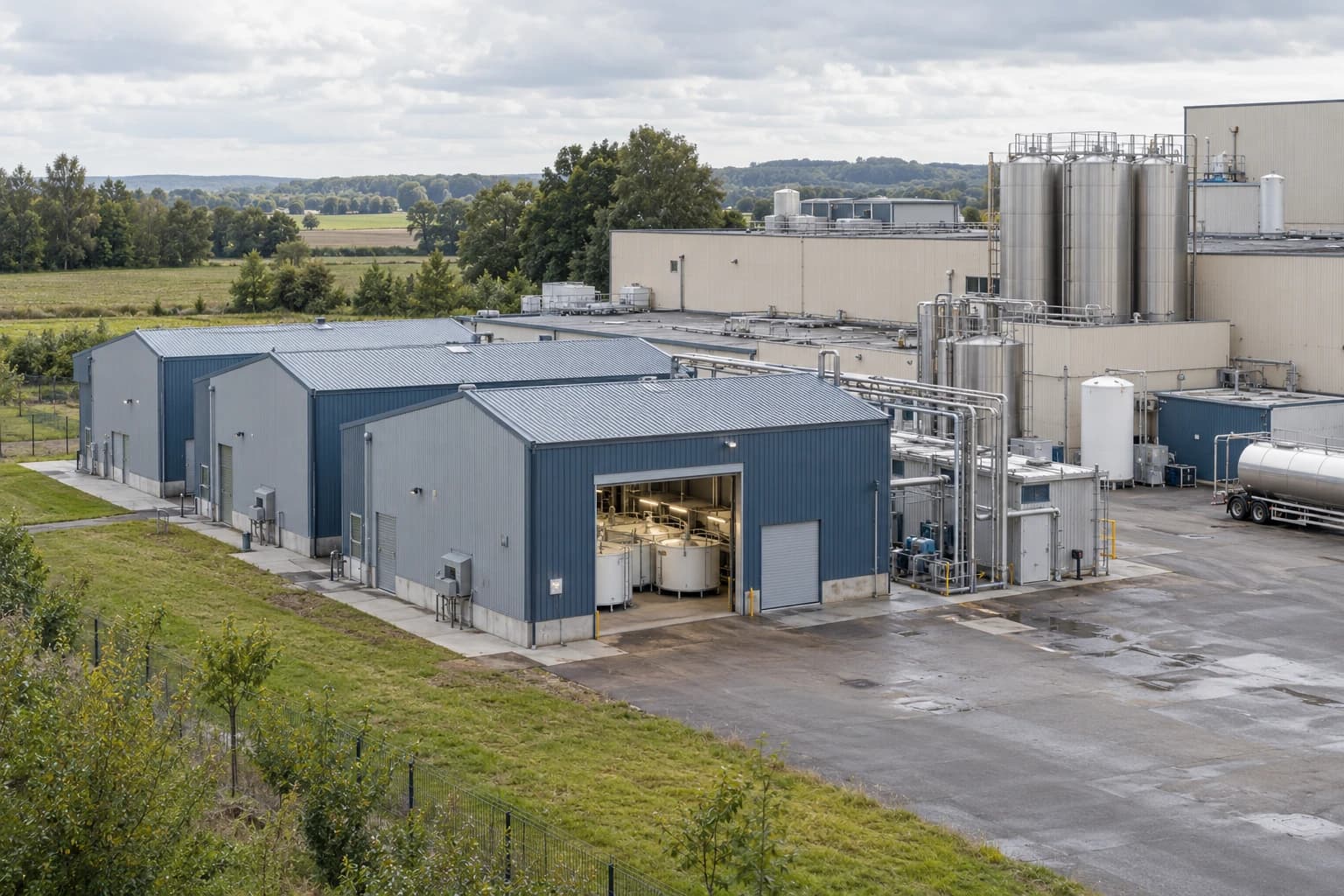 Modular Artemia units beside a dairy plant