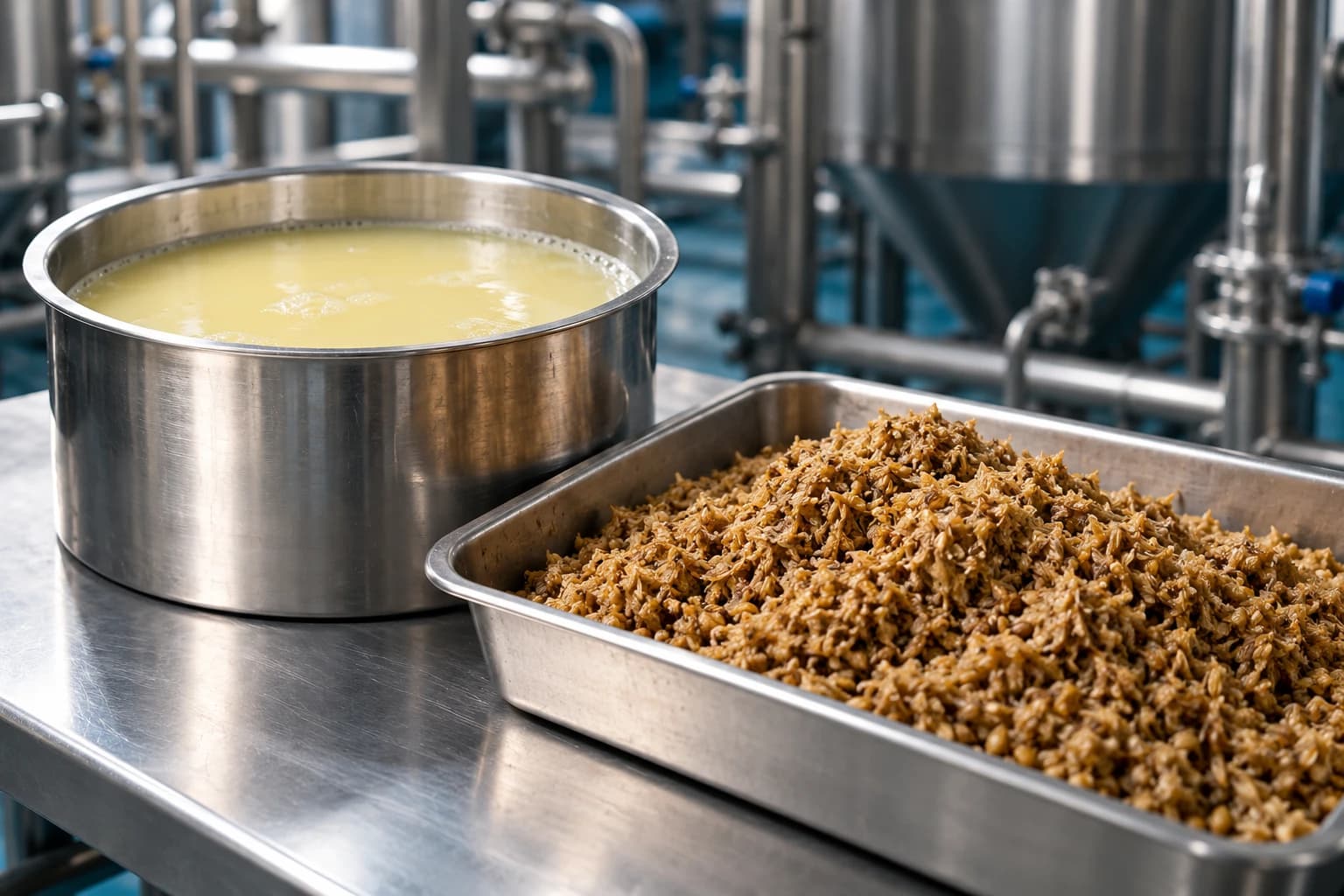 Liquid whey and spent grain, food-industry by-products used as Artemia feed